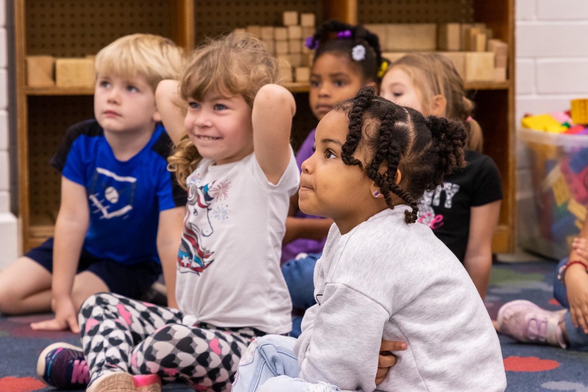 Pre-kindergarten students listen to a story. | Courtesy Early Learning Coalition