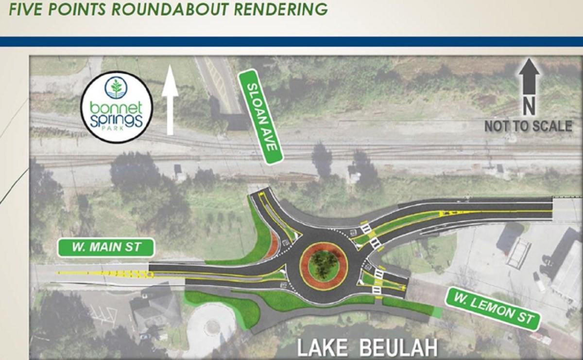An artist's rendering of the roundabout that city commissioners approved on Monday. | City of Lakeland