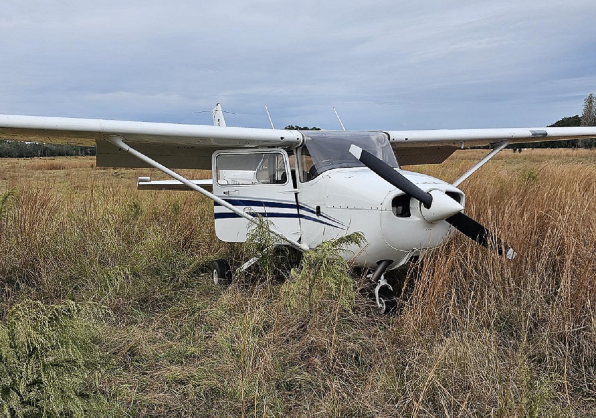This single-engine Cessna Skyhawk landed safely in a field near the Green Swamp on Wednesday morning after reporting engine troubles. | Courtesy PCSO